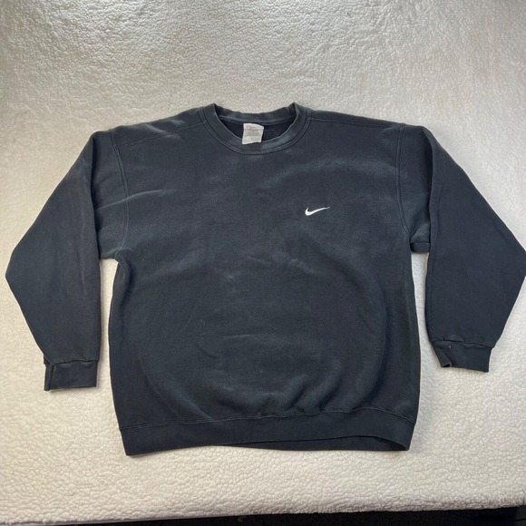 Nike Other - VTG Nike Sweater Men Large Black 80s Swoosh Embroidered Check Made in USA Cotton